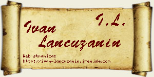 Ivan Lančužanin vizit kartica